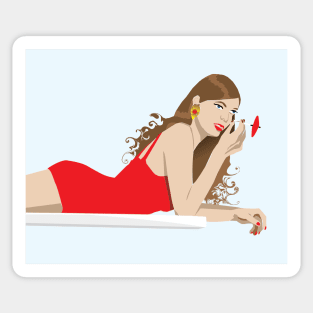 Women on a Diving Board Sticker